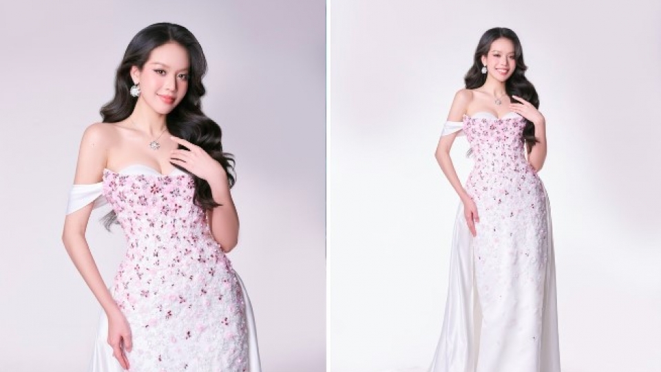 Thanh Thuy reveals evening gown for Miss International finale